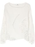 Ermanno Scervino floral-lace cotton jumper - White