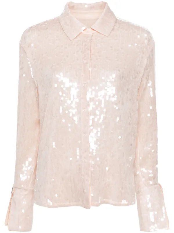 Patrizia Pepe Sequined Shirt Pink FARFETCH JO