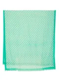 N.Peal tile-print cashmere scarf - Green