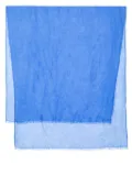 N.Peal frayed pashmina shawl - Blue