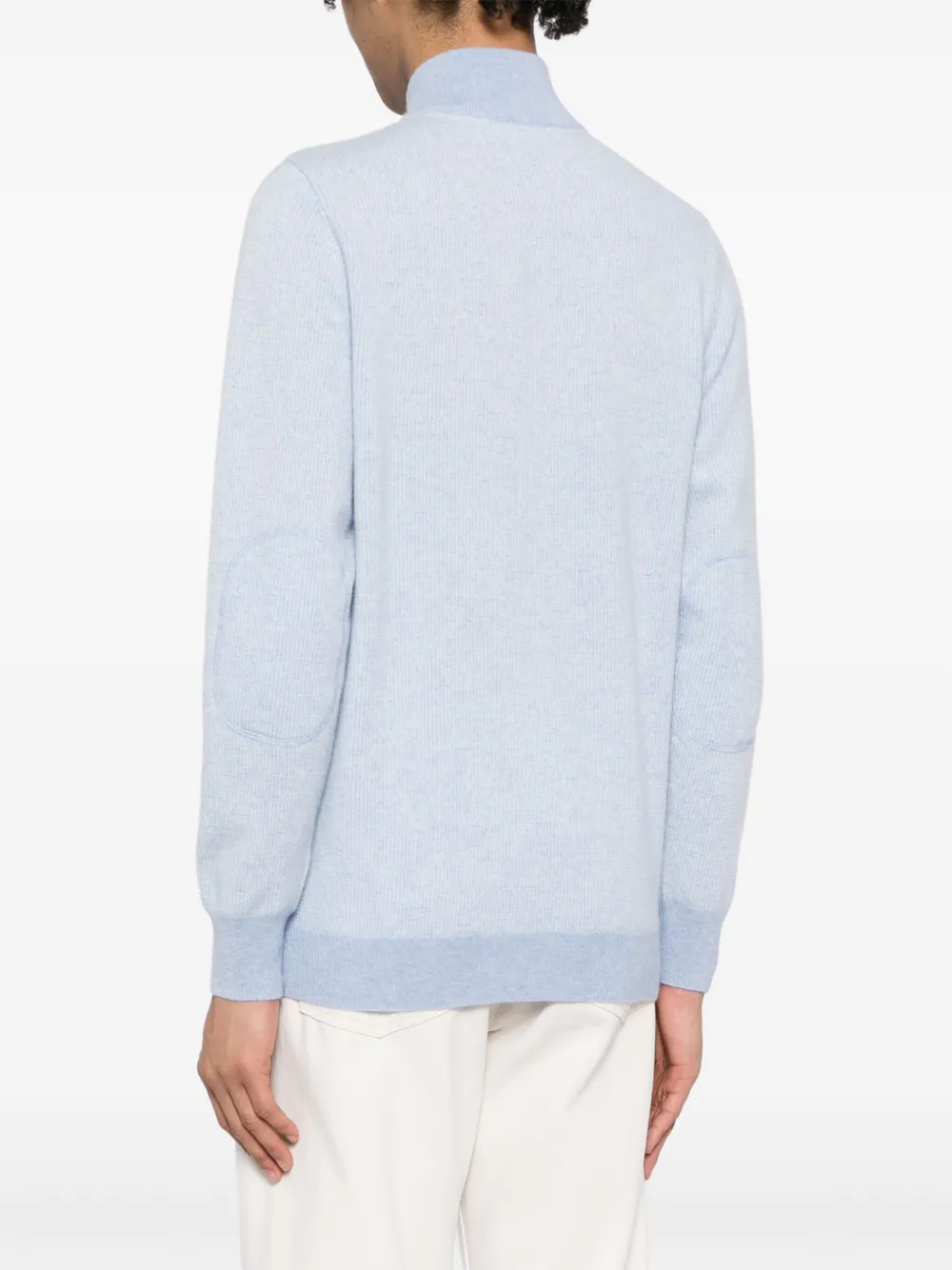 N.Peal Carnaby trui met halve rits Blauw
