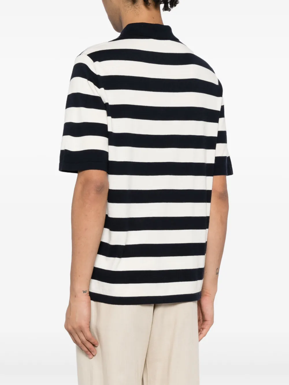 Shop N•peal Rock Striped Polo T-shirt In Blau