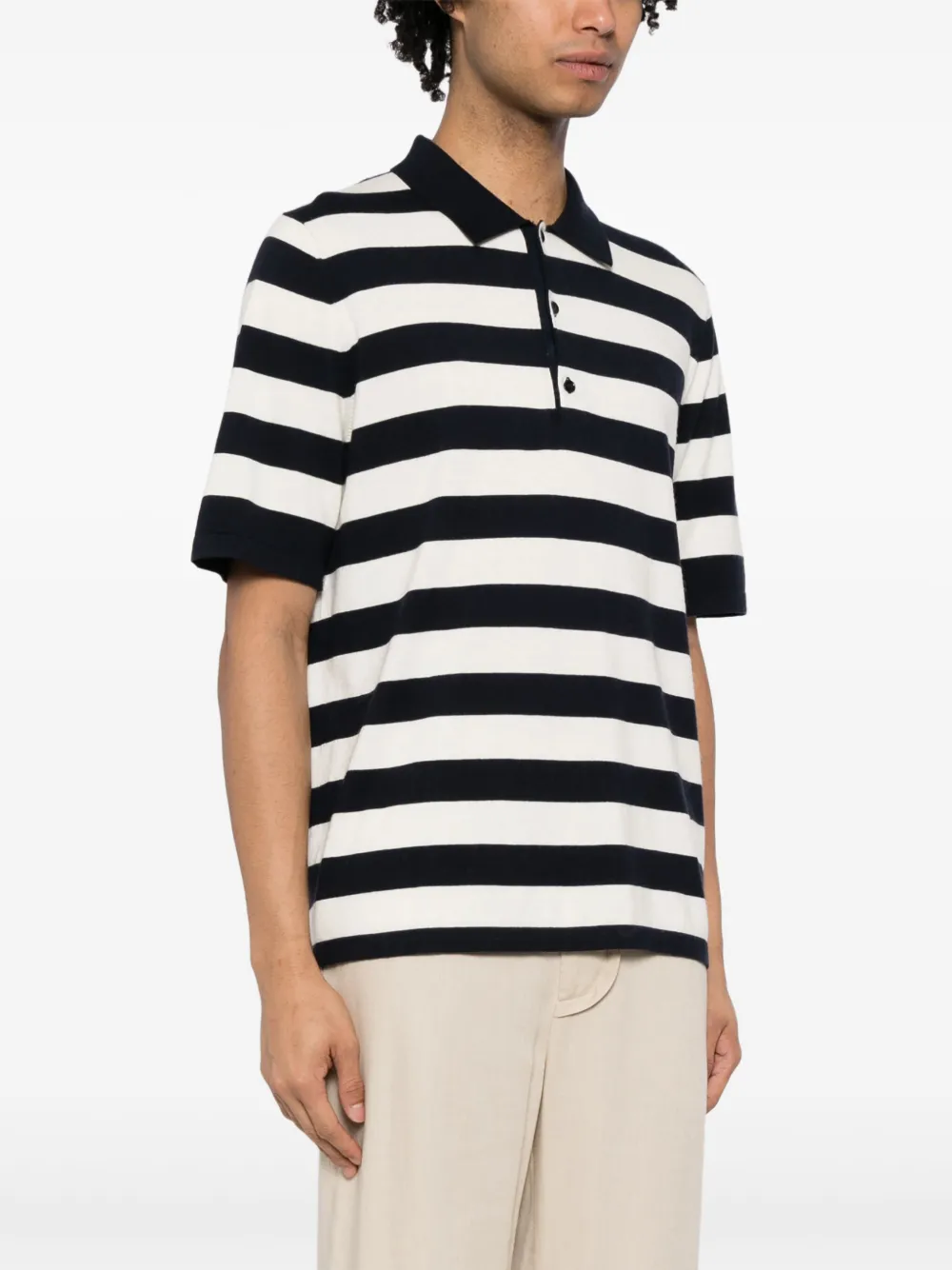 Shop N•peal Rock Striped Polo T-shirt In Blau