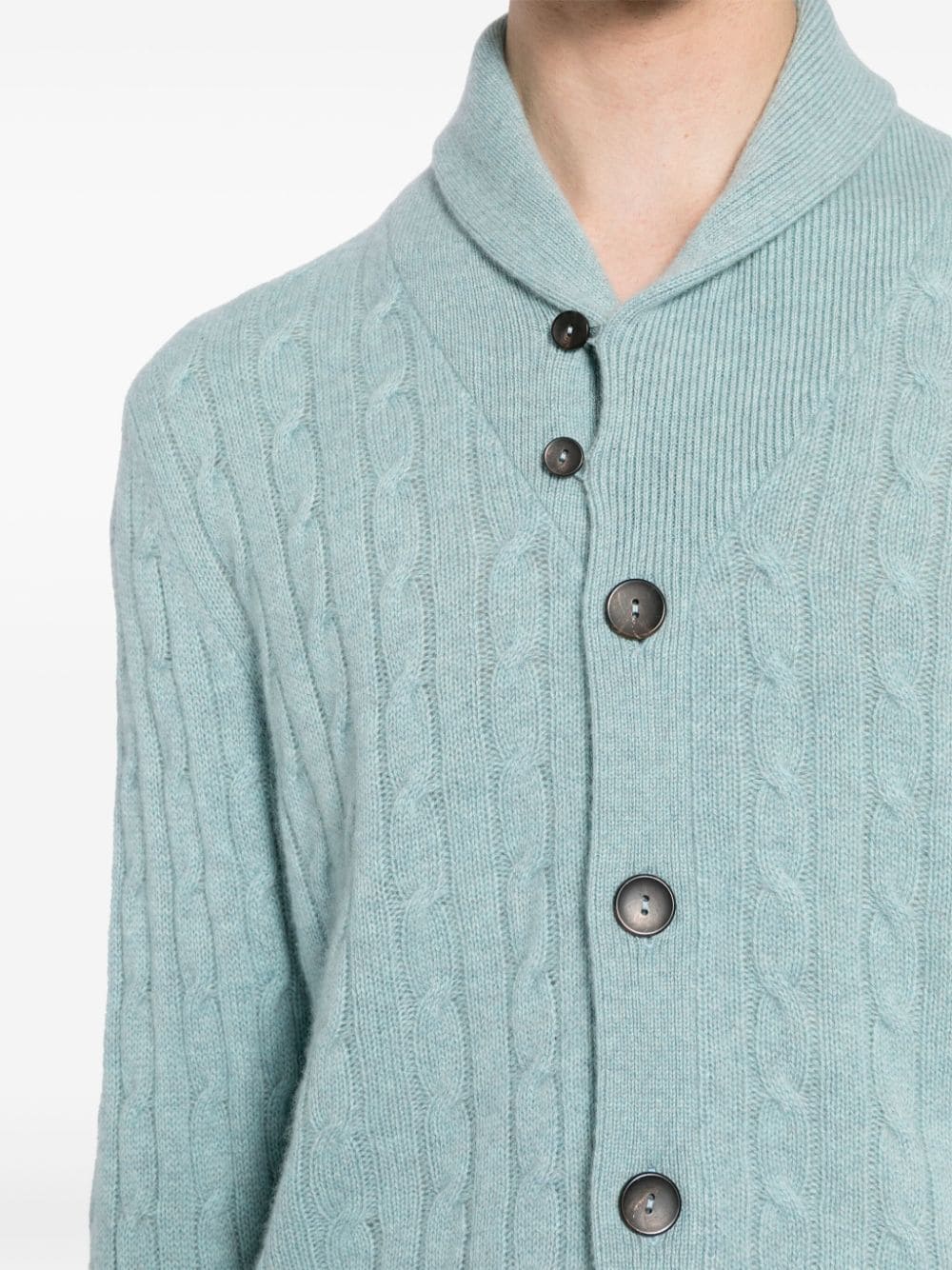 Shop N•peal Garrick Organic-cashmere Cardigan In Blau