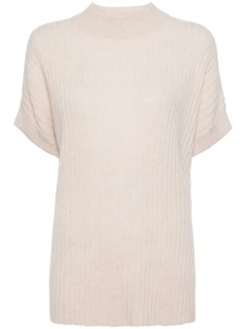N.Peal poncho de cachemira tejido de canalé