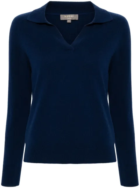 N.Peal long-sleeve cashmere polo shirt