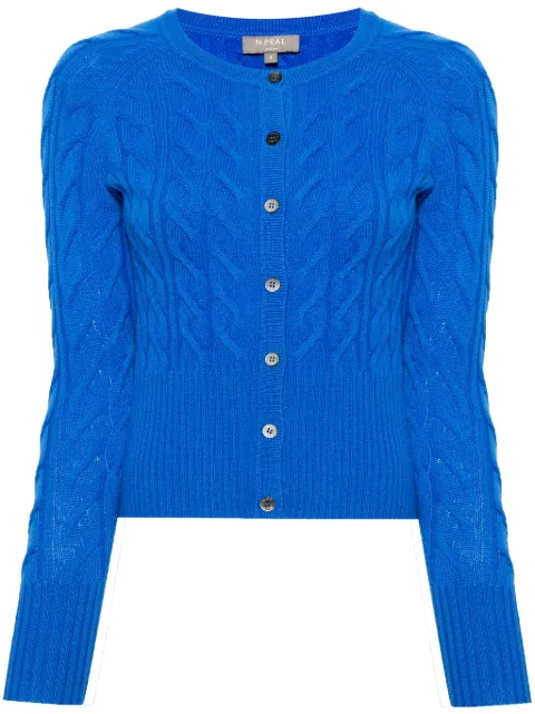 N.Peal Myla cable-knit cashmere cardigan