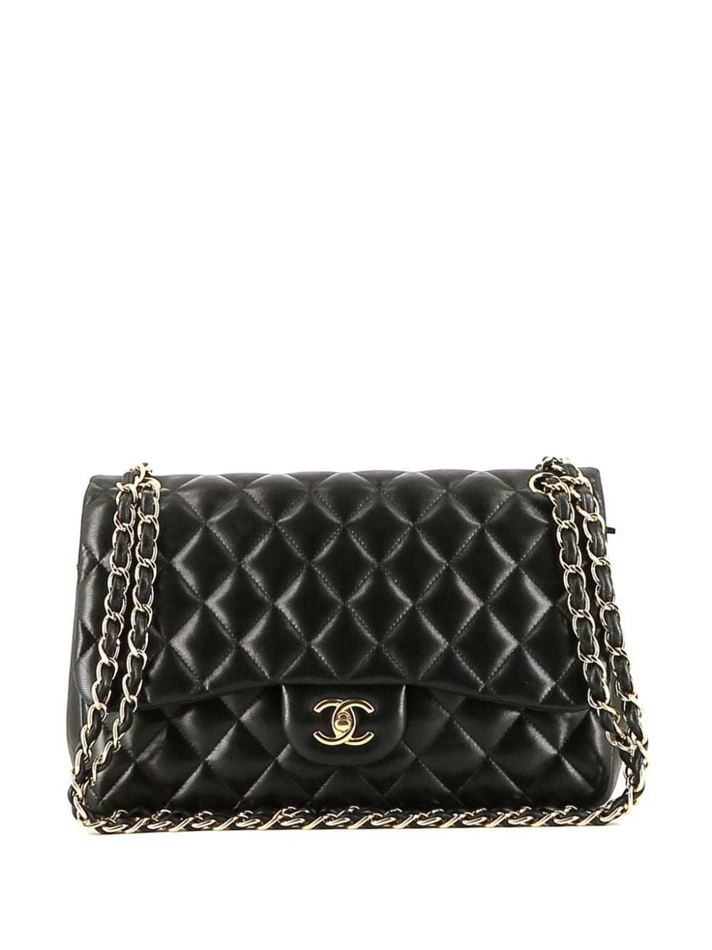 Pre-owned Chanel Jumbo Timeless Quilted Shoulder Bag In Black