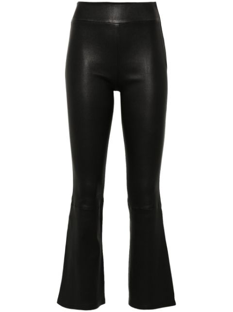 Arma flared cropped leather trousers