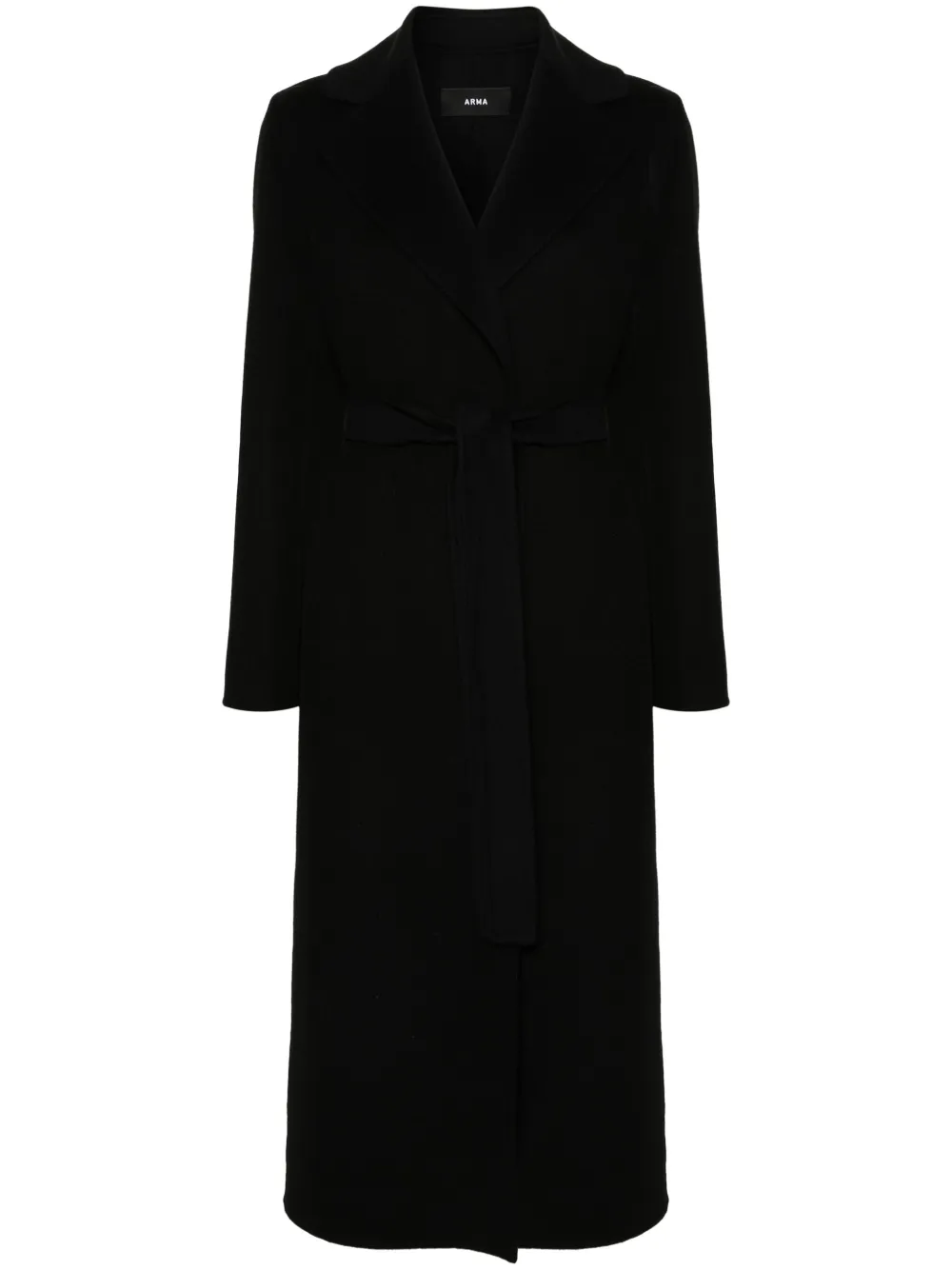 Arma Single-breasted Wool Coat In Black