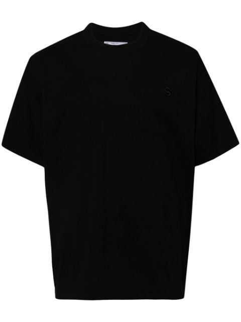 sacai embroidered-logo cotton T-shirt