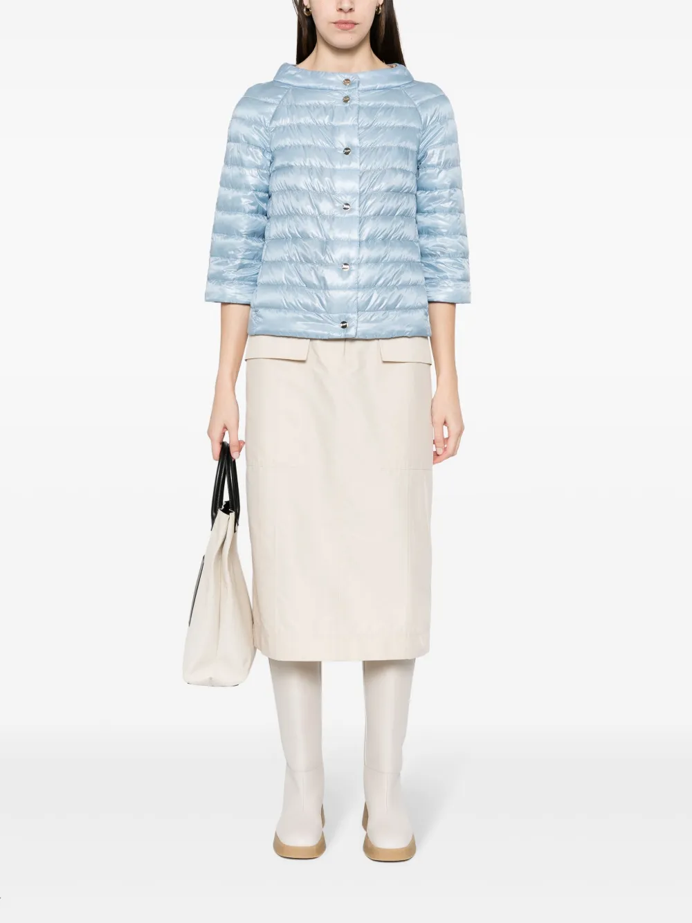 Herno cowl-neck puffer jacket - Bruin