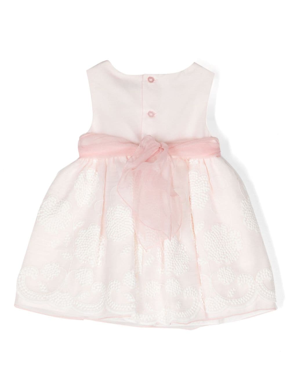 Shop Abel & Lula Floral-appliqué Belted Dress In Pink