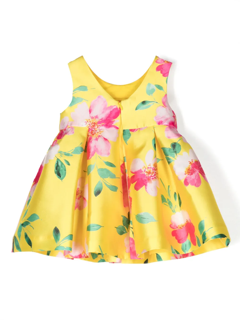 Abel & Lula floral-print satin dress - Geel