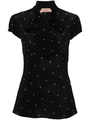 Nº21 floral-print blouse - Black