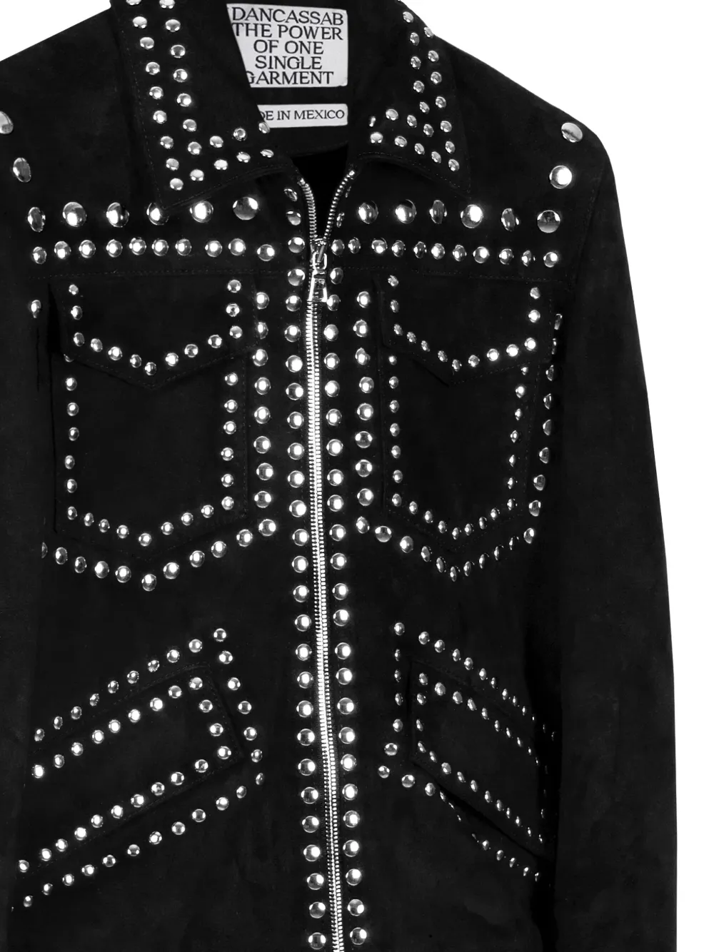 DANCASSAB Love suède jack met studs Zwart