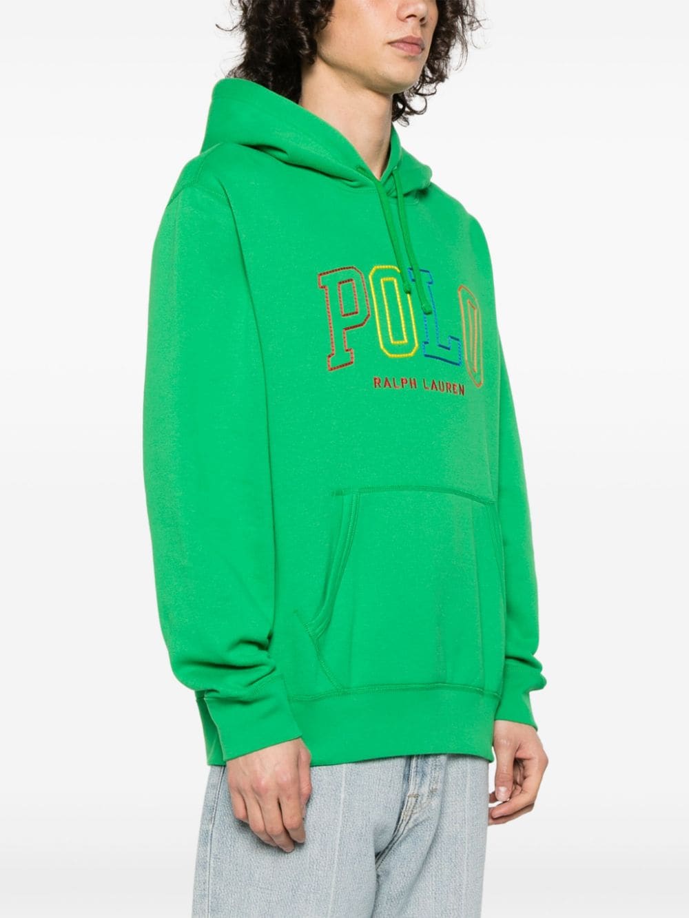 Shop Polo Ralph Lauren Logo-embroidered Hoodie In Green