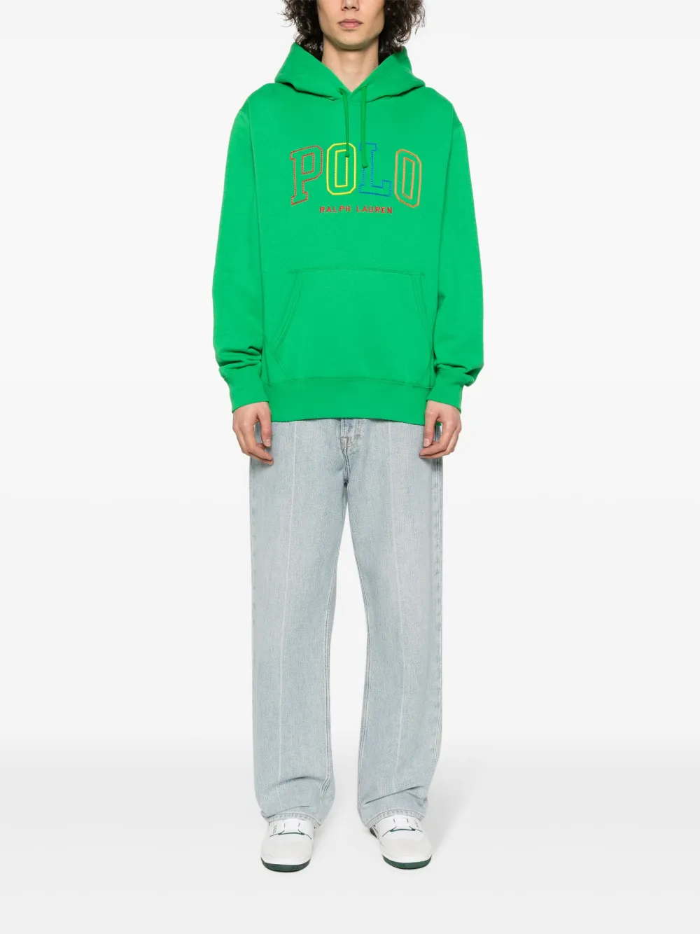 Shop Polo Ralph Lauren Logo-embroidered Hoodie In Green