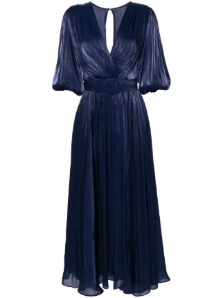 Costarellos Vestido Largo De Lurex Con Efecto Plisado Farfetch
