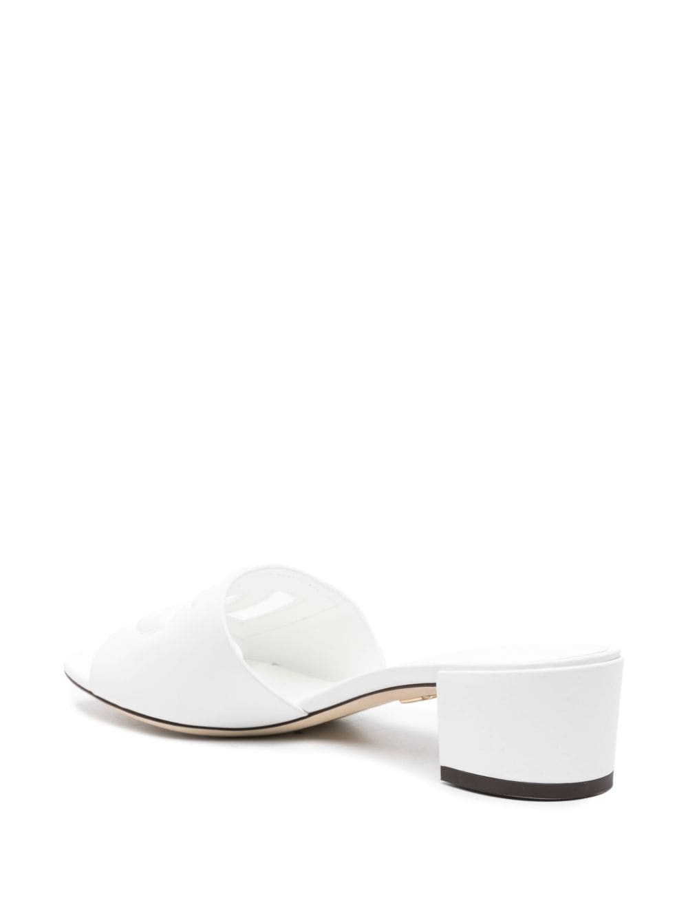 Shop Dolce & Gabbana Bianca 50mm Mules In White