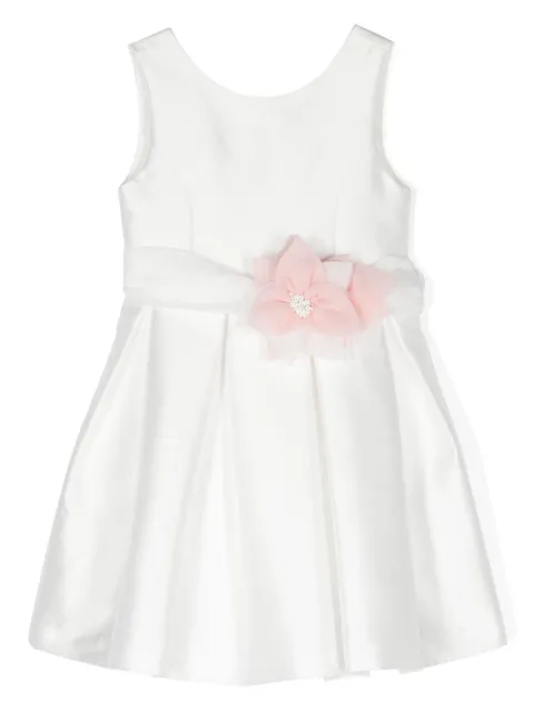 Abel & Lula floral-appliqué pleated dress