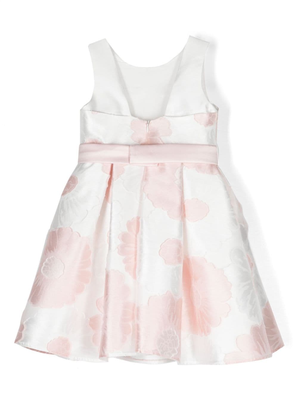 Shop Abel & Lula Floral-jacquard Pleated Dress In White