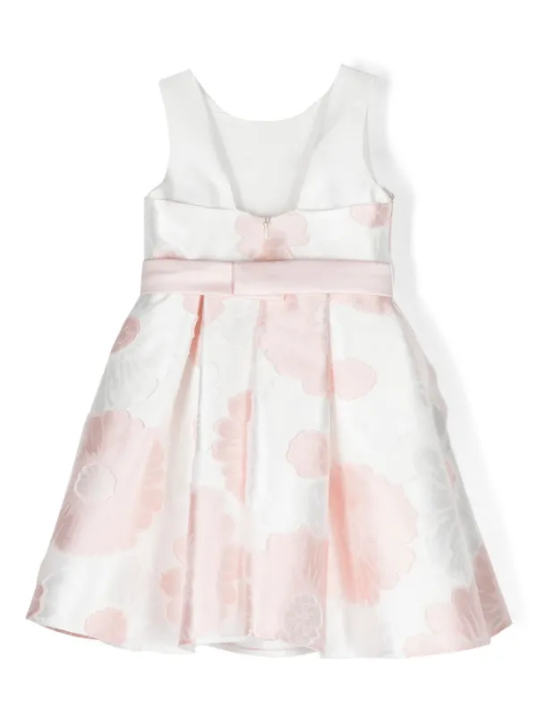 Abel & Lula floral-jacquard Pleated Dress | White | FARFETCH