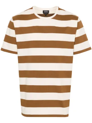 【送料込】 A.P.C. JP FARFETCH | ブラウン | Tシャツ ストライプ トップス