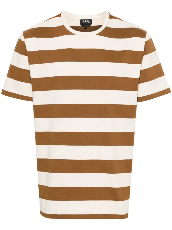 A.P.C. ストライプ Tシャツ | ブラウン | FARFETCH JP