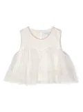Abel & Lula floral-lace point d'esprit blouse - Neutrals