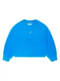 Tommy Hilfiger Junior monogram-embroidery brushed-effect jumper - Blue