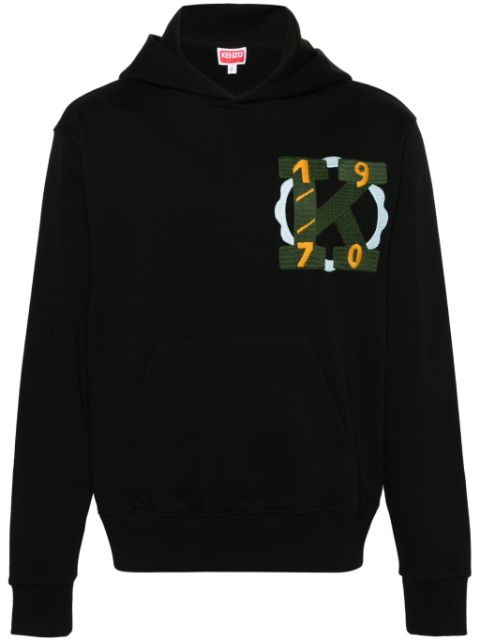 Kenzo logo-embroidered cotton hoodie Men