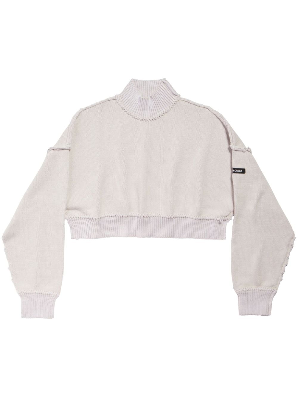 Balenciaga Cropped sweater met logo-applicatie Wit