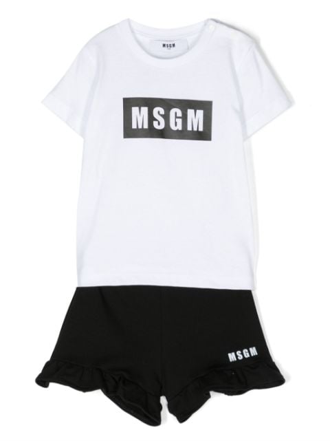 MSGM Kids logo-print cotton T-shirt and shorts set
