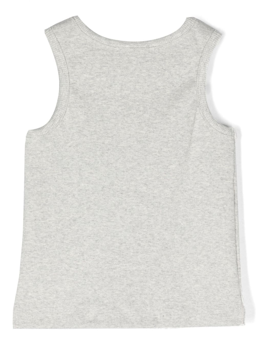 MSGM Kids logo-patch fine-ribbed tank top - Grijs