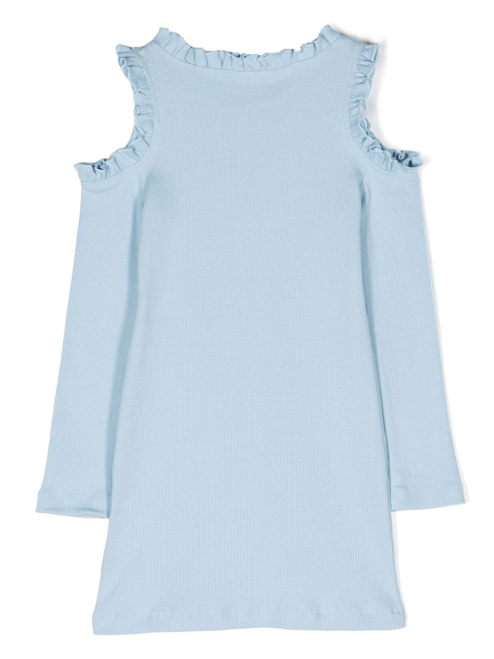 MSGM Kids cold-shoulder ribbed-knit dress - Blue