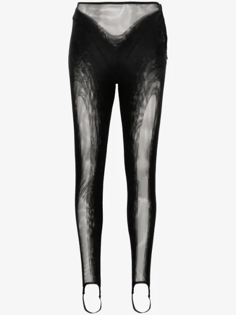 Mugler stirrup mesh leggings