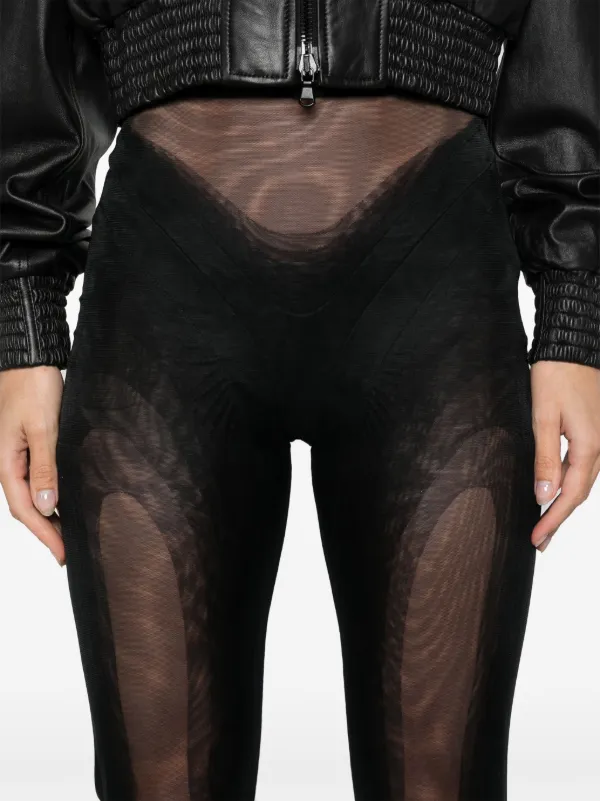 Leather mesh leggings hotsell