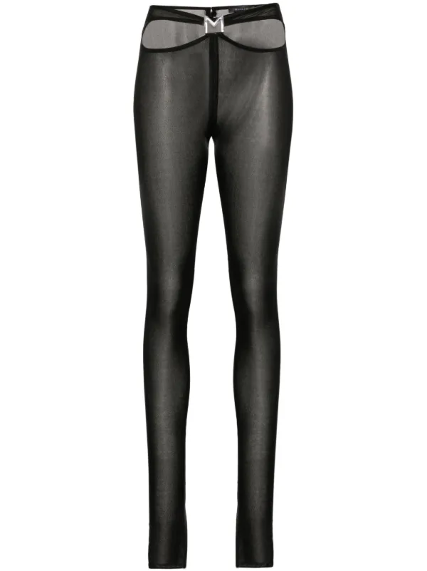 【関税込み】Mugler ブラック カットアウト レギンス Mugler Mプレート カットアウト レギンス | ブラック | FARFETCH JP