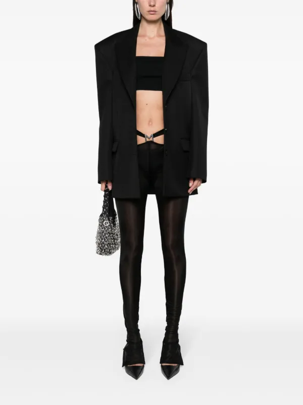 【関税込み】Mugler ブラック M カットアウト レギンス Mugler Mプレート カットアウト レギンス | ブラック | FARFETCH JP