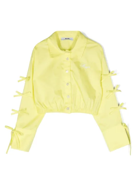 MSGM Kids bow-detailed cropped blouse