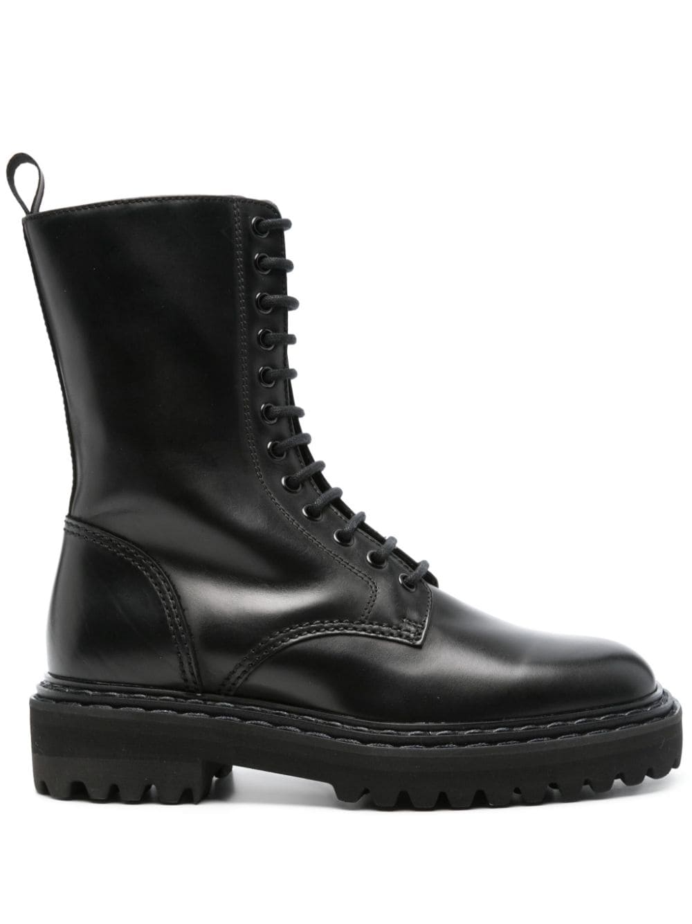 Officine Creative Provence Leather Combat Boots In Black