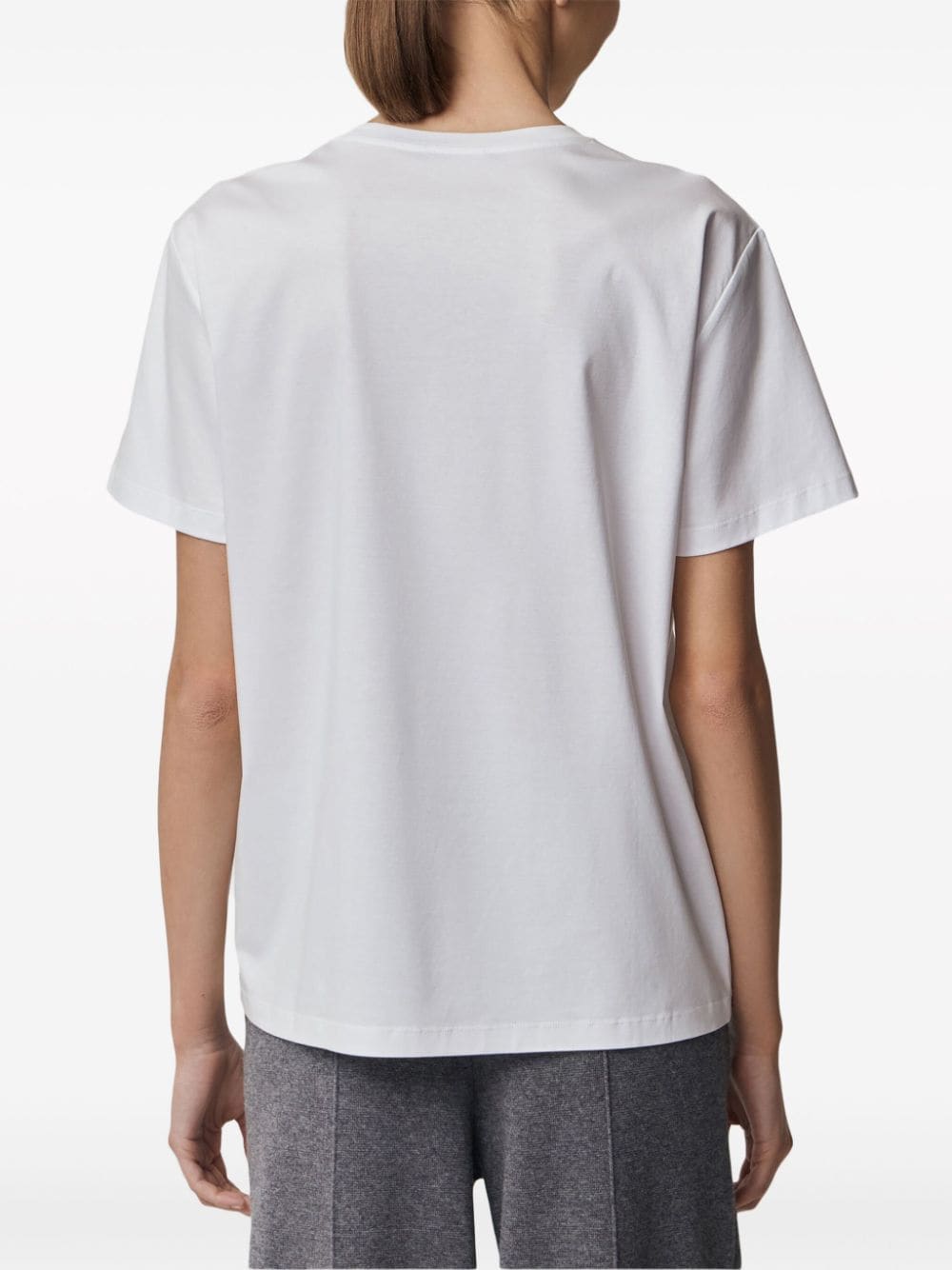 Shop 12 Storeez Crew-neck Cotton T-shirt In White
