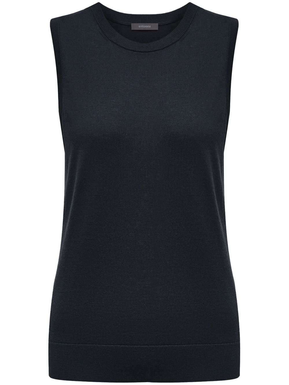 12 STOREEZ sleeveless knit top – Black