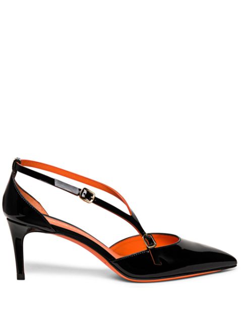 Santoni pointed-toe leather pumps