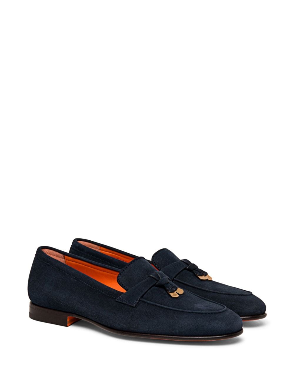 Santoni tassel-detail suede loafers - Blauw