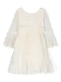 Abel & Lula floral-lace tulle dress - White