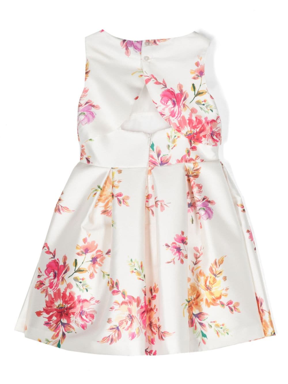 Shop Abel & Lula Floral-print Pleated Dress In White