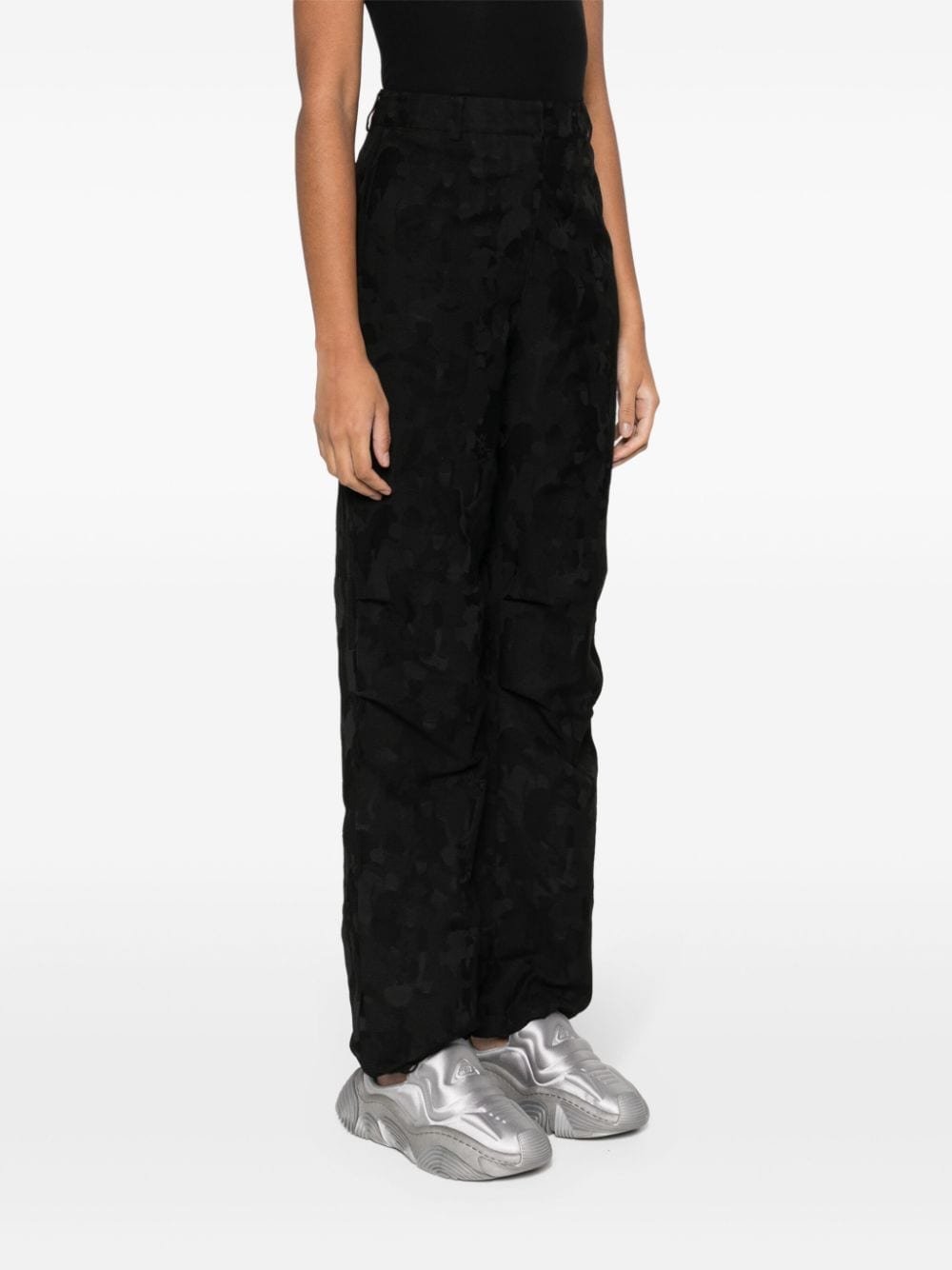 Shop Daily Paper Gianna Community Wide-leg Trousers In Black