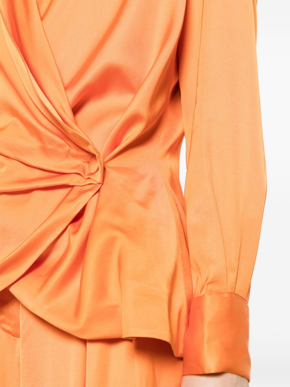 Shop Hebe Studio Kate Gathered Blazer In Orange